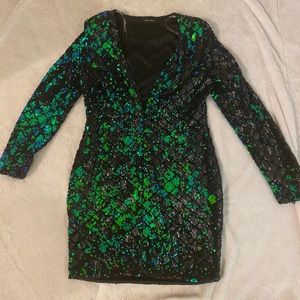 Special Occasion Form Fitting Sequined Dress.